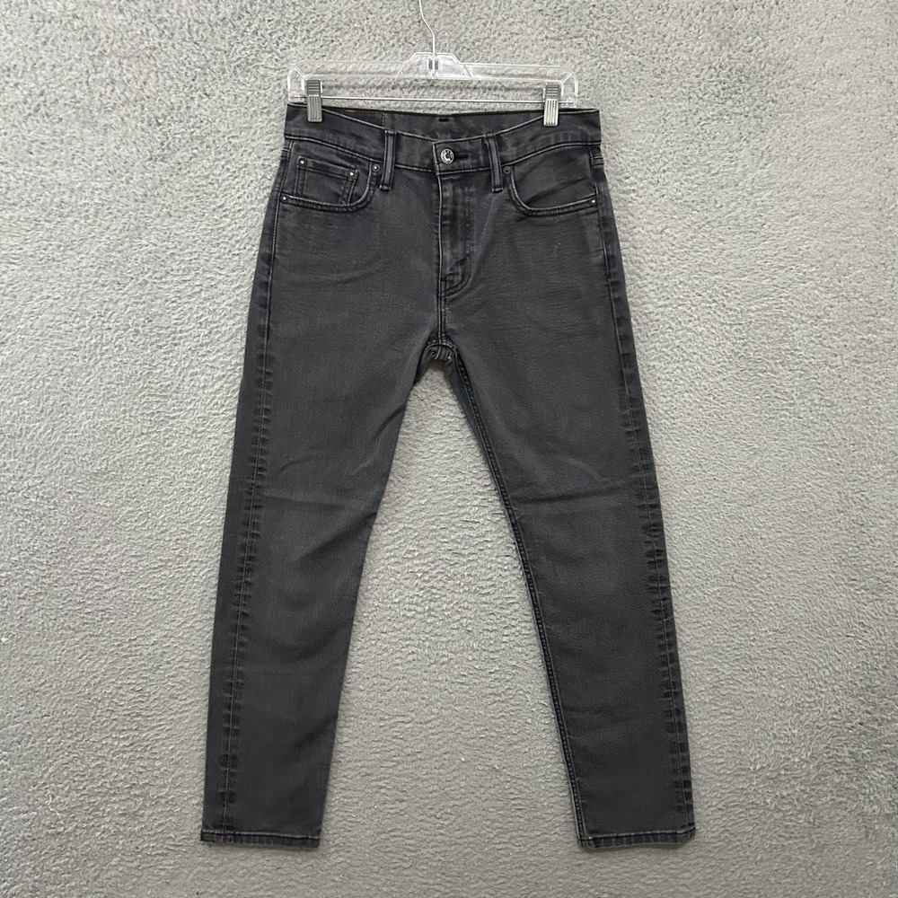Levis Jeans Mens 30x32 Black Denim 502 Slim Tapered American Stretch Red Tab